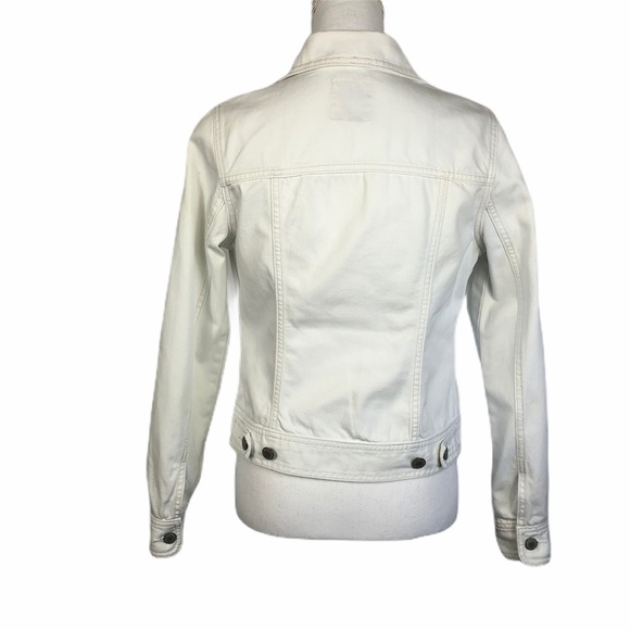 Old Navy White Denim Jean Jacket, Size Small - Picture 2 of 8
